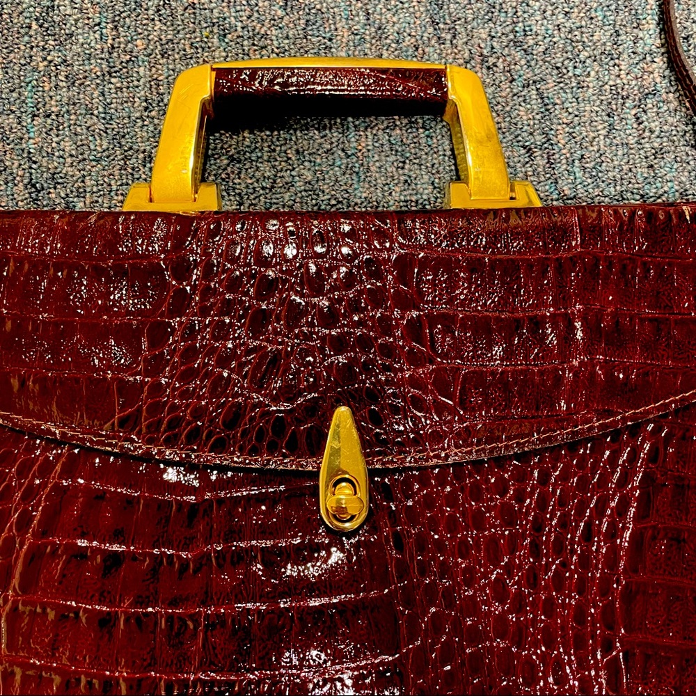 Vintage crocodile skin satchel